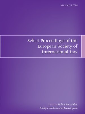 cover image of Select Proceedings of the European Society of International Law, Volume 2